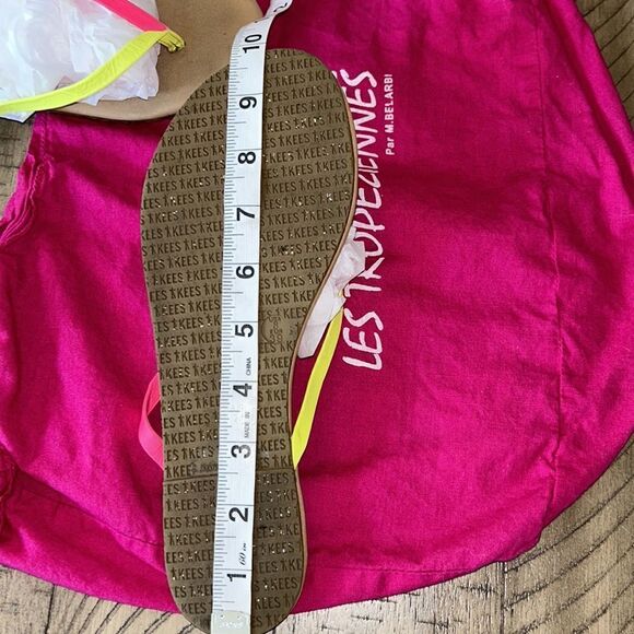 South of France 🇫🇷 Chic! Neon Pink & Yellow Chic Les Tropeziennes Sandals 🩴 - Picture 15 of 17
